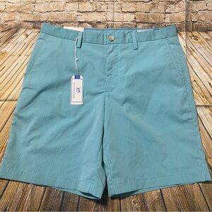 NWT Southern Tide Skipjack Green White Aqua Ocean Striped Seersucker Shorts